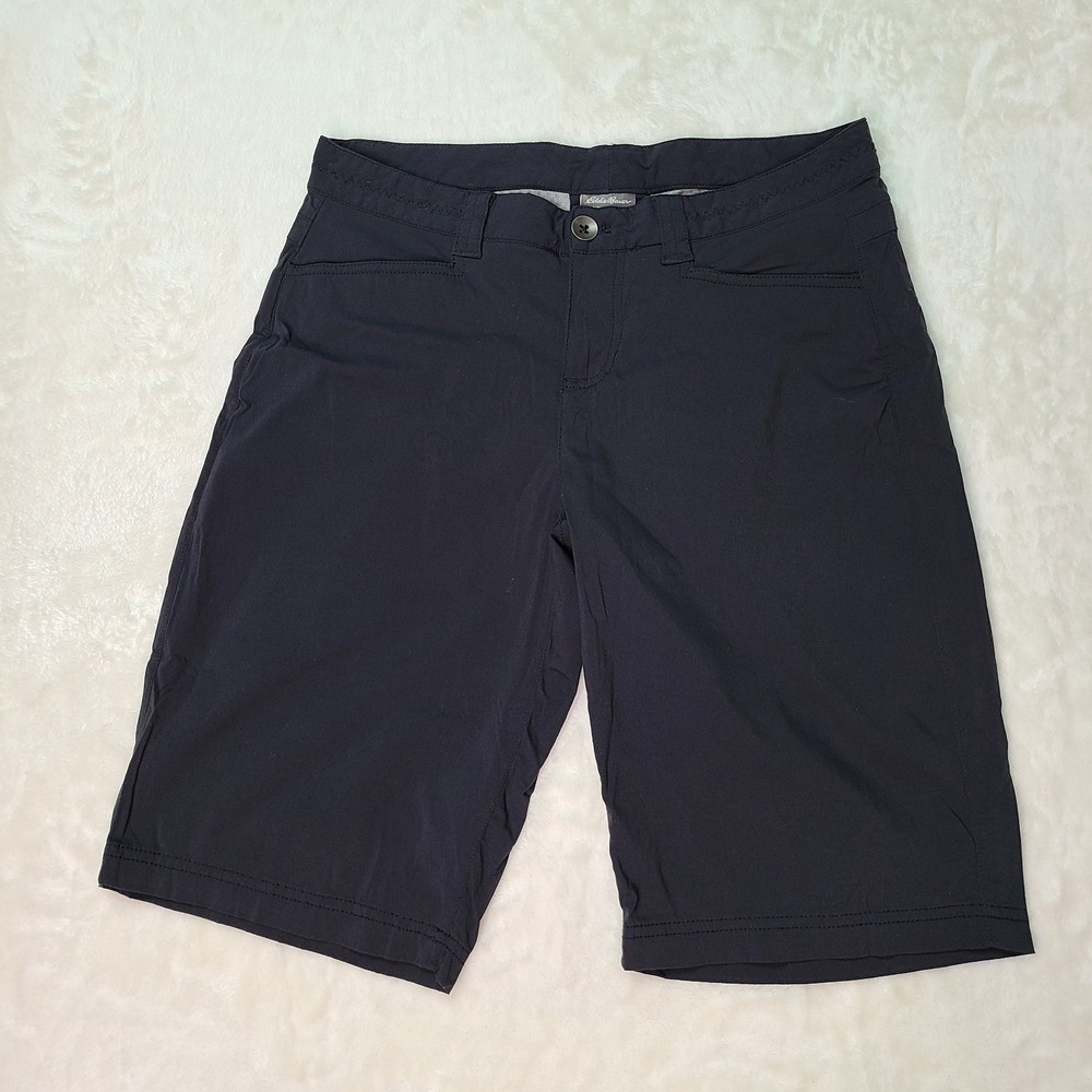 Eddie Bauer Travex Hiking Bermuda Shorts Black Outdoor Size 4 Stretch Ascent
